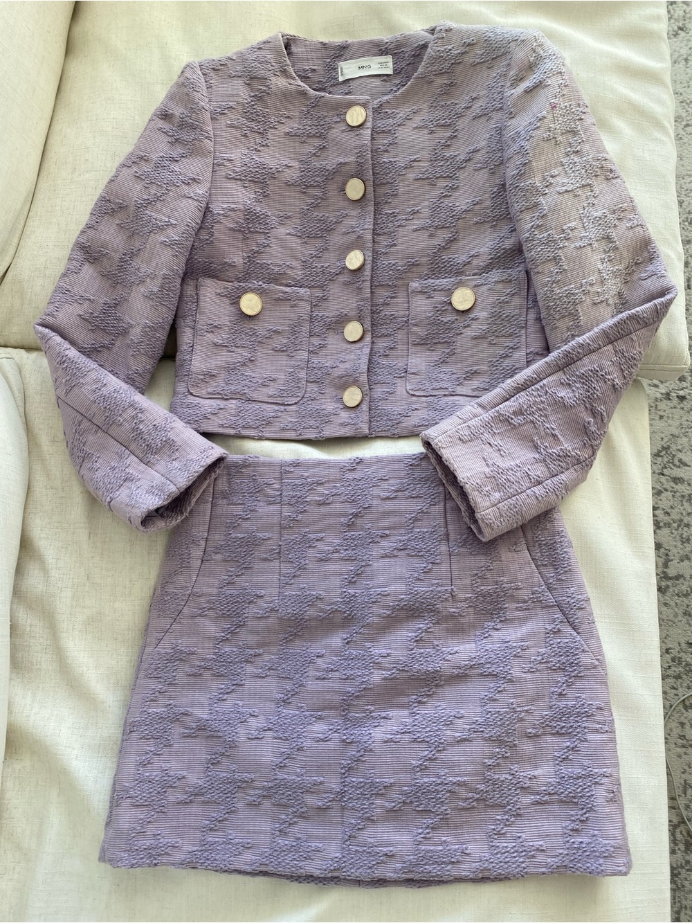 Mango Lilac Jacket and Skirt Set